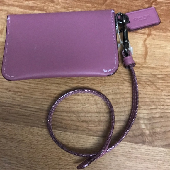 Coach Shimmering Trim Pouch Mini Wristlet - Picture 4 of 8